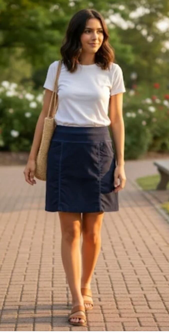 J. McLaughlin A Line Stretchy Skirt in Blue Women's sz. 4